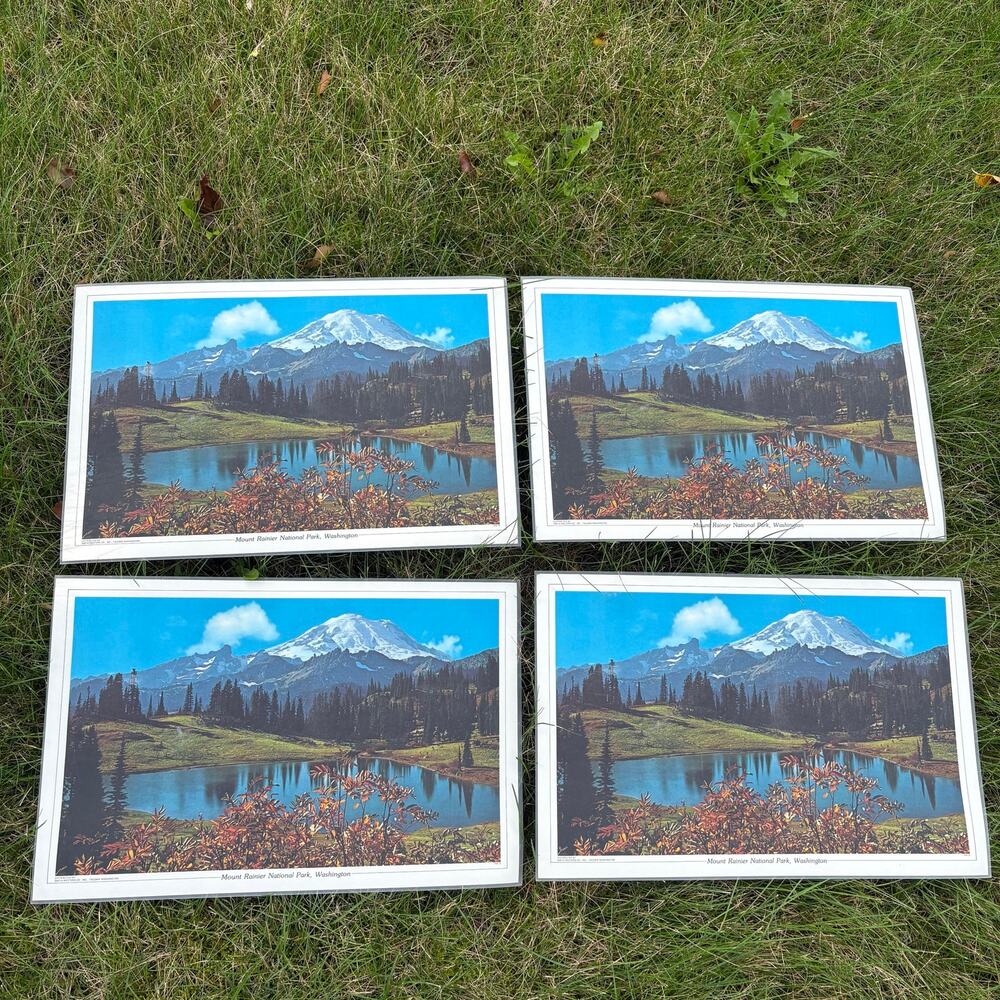 Laminated Placemats of Mount Rainier and Tipsoo Lake located at Chinook Pass